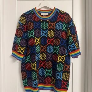 Gucci Multicolor / Rainbow Pop-Up Exclusive Logo Knit Sweater Dress